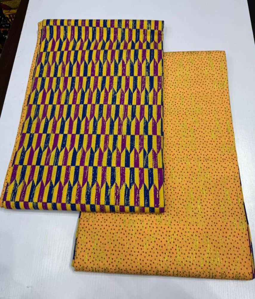 Plain & Pattern Kente Gold Ankara (12 Prints) 7