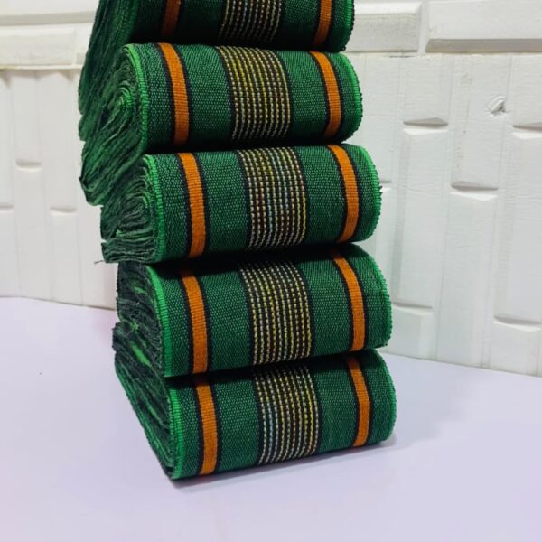 Green & Orange Stripe Aso Oke