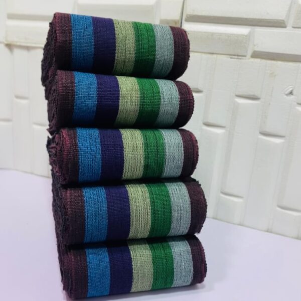 Brown Blue Stripe Aso Oke